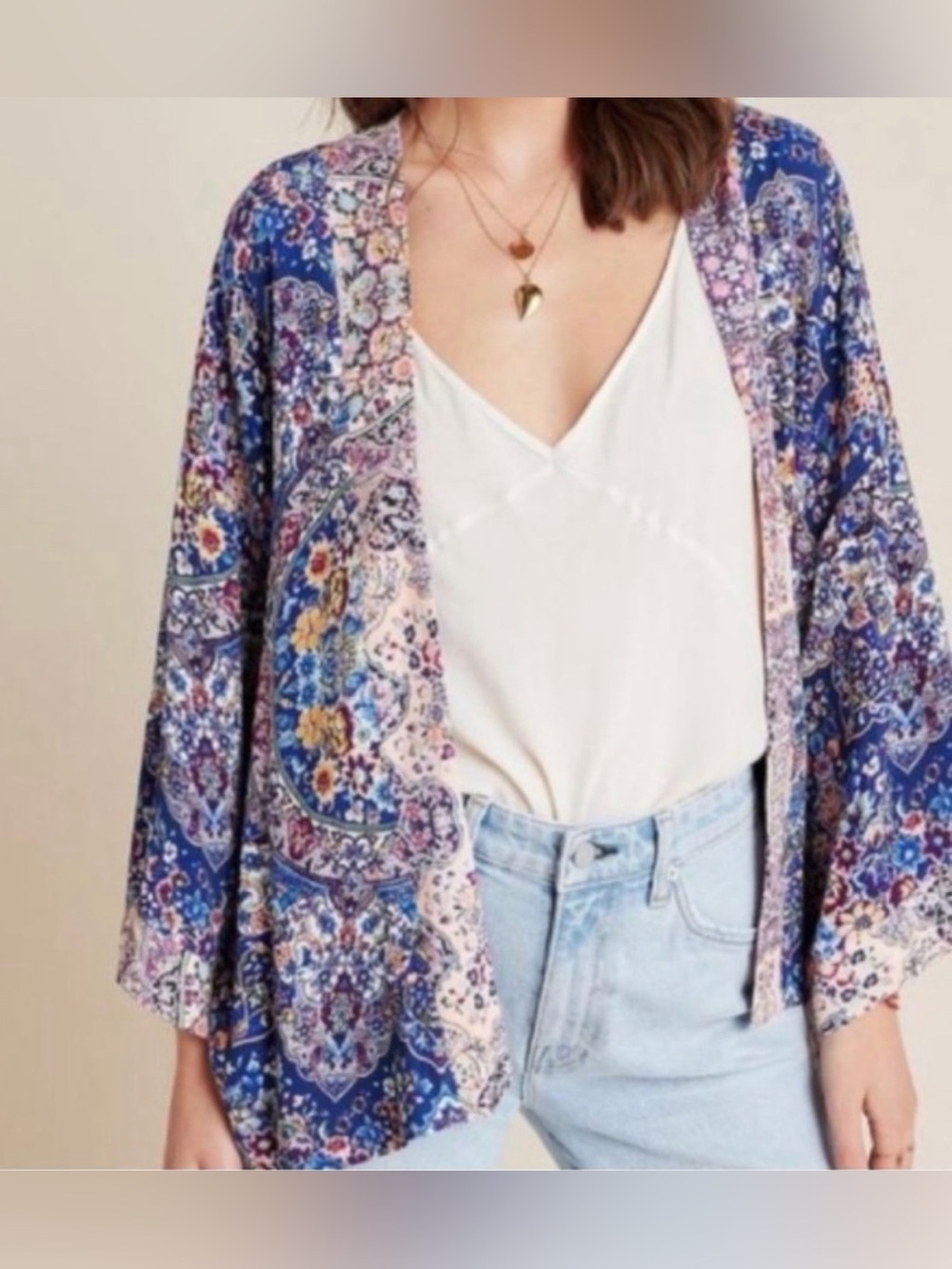 Anthropologie x Kachel Jasmine Floral Paisley Wrap Kimono